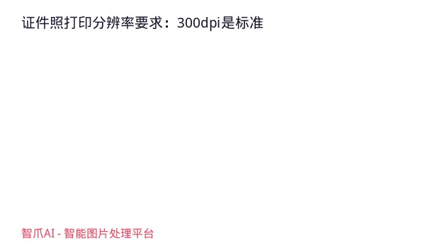 证件照打印分辨率要求：300dpi是标准